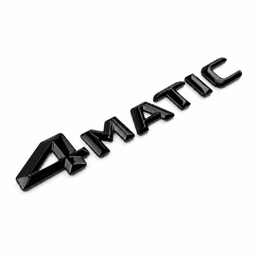 Emblemă 4MATIC Mercedes-Benz Portbagaj/Haion 145 × 24 mm Negru Lucios, ABS