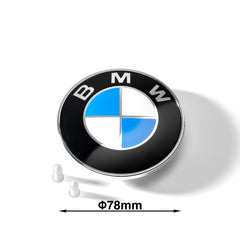 Set embleme BMW fata + spate 82mm 2 pini + 78mm 2 pini