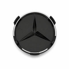 Set 4 Capace Roți Mercedes-Benz 75 mm Negru Lucios, ABS