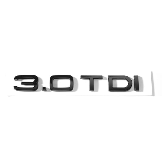 Emblemă Audi 3.0 TDI pentru portbagaj / haion, Negru Lucios