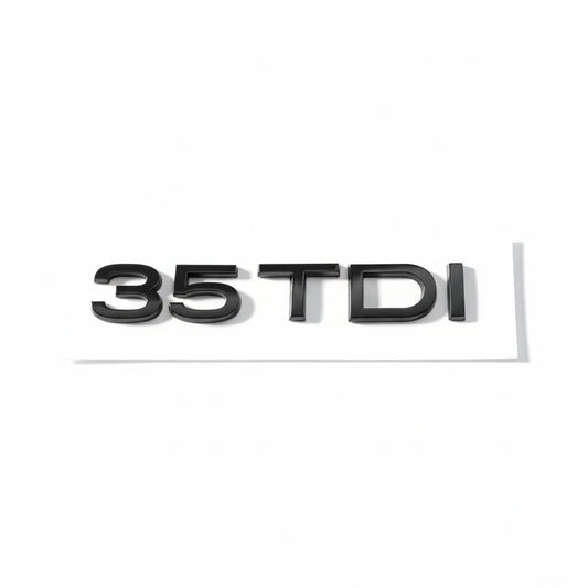 Emblemă Audi 35 TDI pentru portbagaj / haion, Negru Lucios
