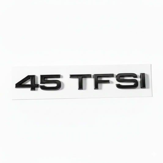 Emblemă Audi 45 TFSI pentru portbagaj / haion, Negru Lucios