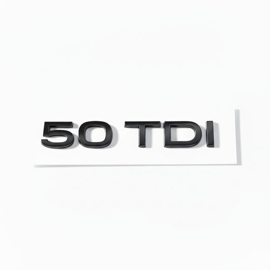 Emblemă Audi 50 TDI pentru portbagaj / haion, Negru Lucios