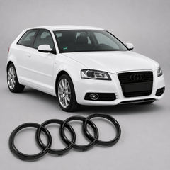 Set embleme Audi A3 8P, A4 B6/B7, 273+177 mm, Negru Lucios
