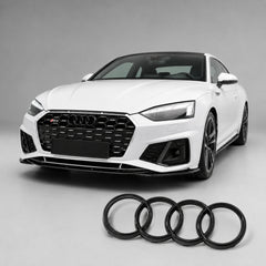 Set embleme Audi A5/S5/RS5 F5 Facelift, 249+192 mm, Negru Lucios