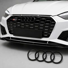 Set embleme Audi A5/S5/RS5 F5 Facelift, 249+192 mm, Negru Lucios