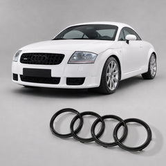 Set embleme Audi TT / TTS 8N, 249+177 mm, Negru Lucios