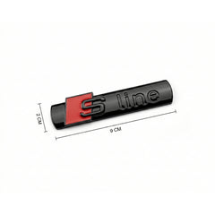 Emblemă Audi S line metalică pentru grilă fagure, Negru Lucios