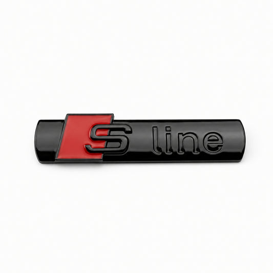 Emblemă Audi S line metalică pentru grilă fagure, Negru Lucios