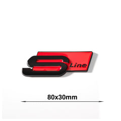 Emblemă metalică Audi S line pentru portbagaj / haion, Roșu