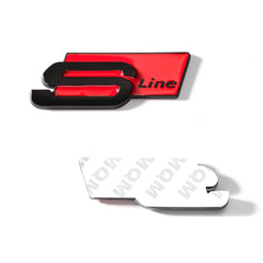 Emblemă metalică Audi S line pentru portbagaj / haion, Roșu