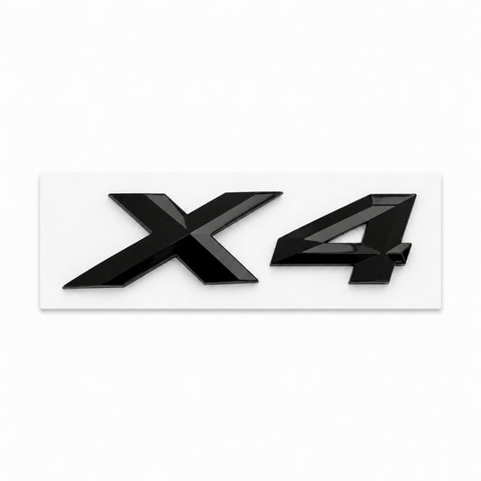 Emblemă BMW X4 Portbagaj/Haion 3x8.5cm F26 G02 Negru Lucios, ABS