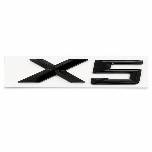 Emblemă BMW X5 Portbagaj/Haion 3x10cm F15 G05 Negru Lucios, ABS