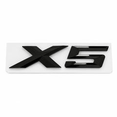 Emblemă BMW X5 Portbagaj/Haion 3x8.5cm E53 E70 Negru Lucios, ABS