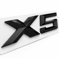 Emblemă BMW X5 Portbagaj/Haion 3x8.5cm E53 E70 Negru Lucios, ABS