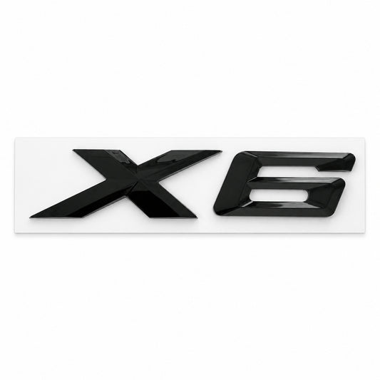 Emblemă BMW X6 Portbagaj/Haion 3x8.5cm E71 Negru Lucios, ABS