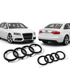 Set embleme Audi A3 8V, A4 B8/B9 Pre-Facelift, A5 8T Coupe/F5 Pre-Facelift, 273+192 mm, Negru Lucios
