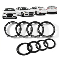 Set embleme Audi A3 8V, A4 B8/B9 Pre-Facelift, A5 8T Coupe/F5 Pre-Facelift, 273+192 mm, Negru Lucios