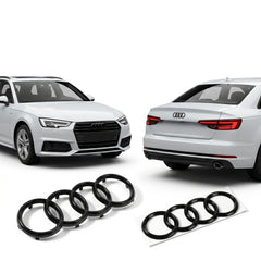 Set embleme Audi A3 8V, A4 B8/B9 Pre-Facelift, A5 8T Coupe/F5 Pre-Facelift, 273+192 mm, Negru Lucios
