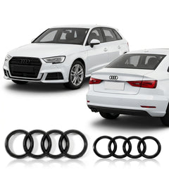 Set embleme Audi A3 8V, A4 B8/B9 Pre-Facelift, A5 8T Coupe/F5 Pre-Facelift, 273+192 mm, Negru Lucios