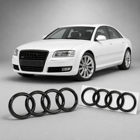 Set embleme Audi A8/S8 D3 Facelift, 275+202 mm, Negru Lucios