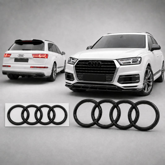 Set embleme Audi Q7 / SQ7 4M, 315+230 mm, Negru Lucios