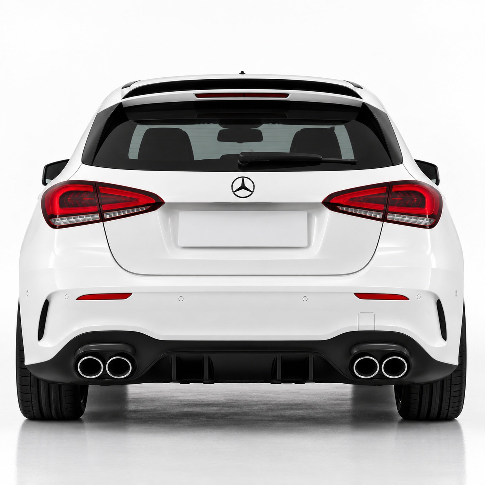 Emblemă Stea Portbagaj Mercedes-Benz A-Class W177 Hatchback 81 mm Negru Lucios, ABS
