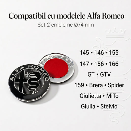 Set 2 embleme Alfa Romeo 74mm