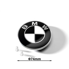 Set embleme BMW fata + spate 82mm 3 gauri + 74mm 2 pini