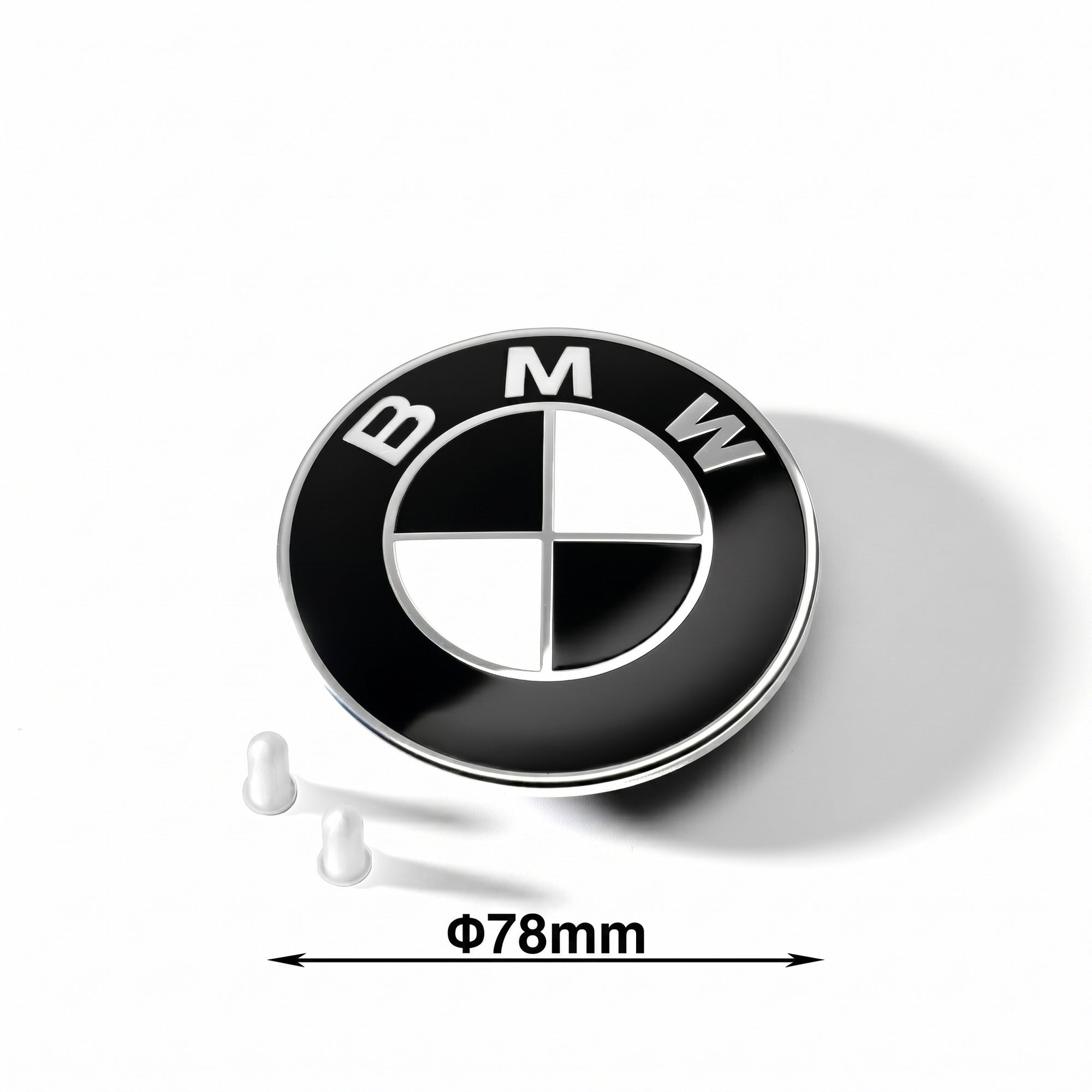 Set embleme BMW fata + spate 82mm 2 pini + 78mm 2 pini