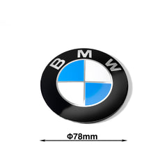 Set embleme BMW fata + spate 82mm 2 pini + 78mm sticker adeziv