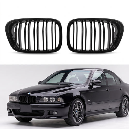 Grila Fata Dubla BMW Seria 5 E39 ABS Negru Lucios