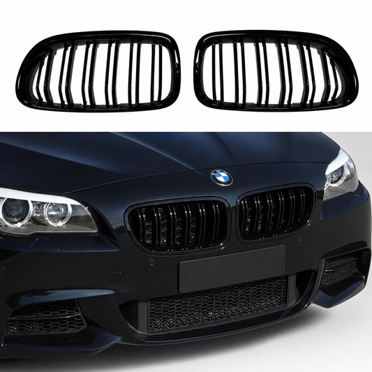Grila Fata Dubla BMW Seria 5 F10 F11 ABS Negru Lucios