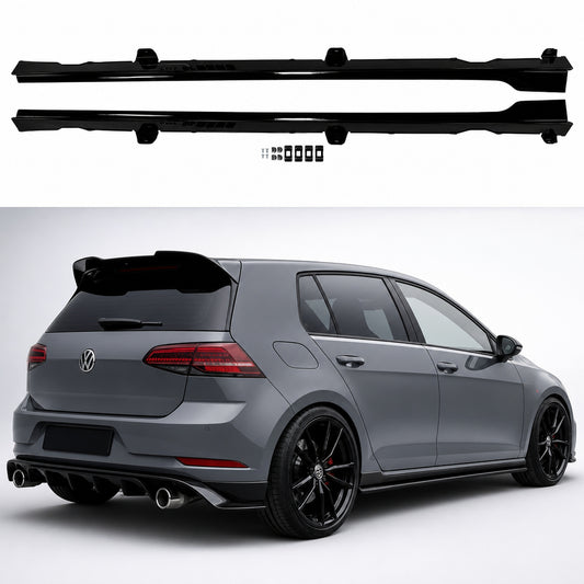 Praguri Laterale Volkswagen Golf 7 7 5 R Line GTI TCR Design ABS Negru Lucios