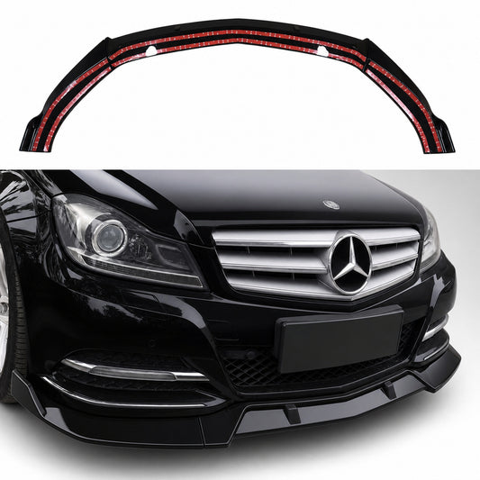 Prelungire Bara Fata Mercedes Benz C Class W204 Bara Standard ABS Negru Lucios