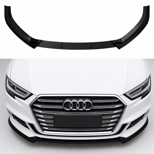 Prelungire Bara fata Audi A3 8V S line S3 Sedan Facelift 2016 2020 ABS Negru Lucios