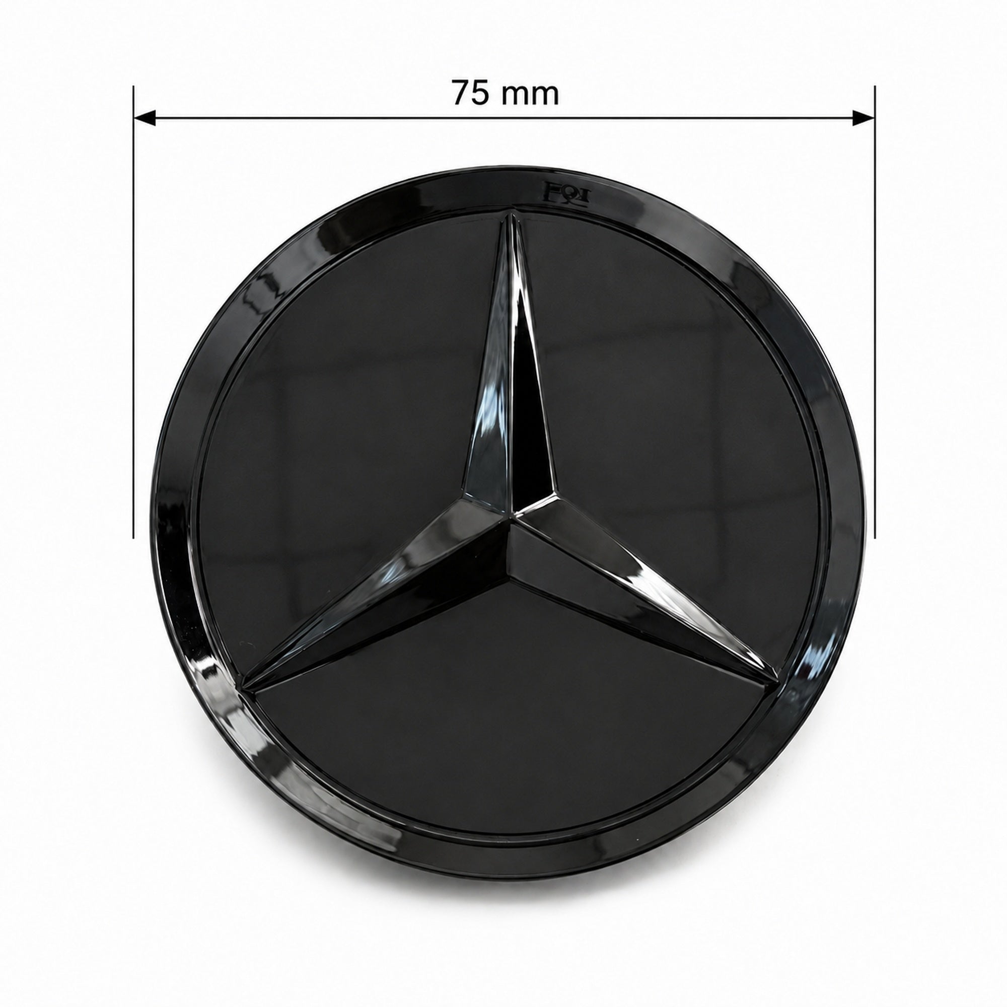 Capac Roată Mercedes-Benz 75 mm Negru Lucios, ABS