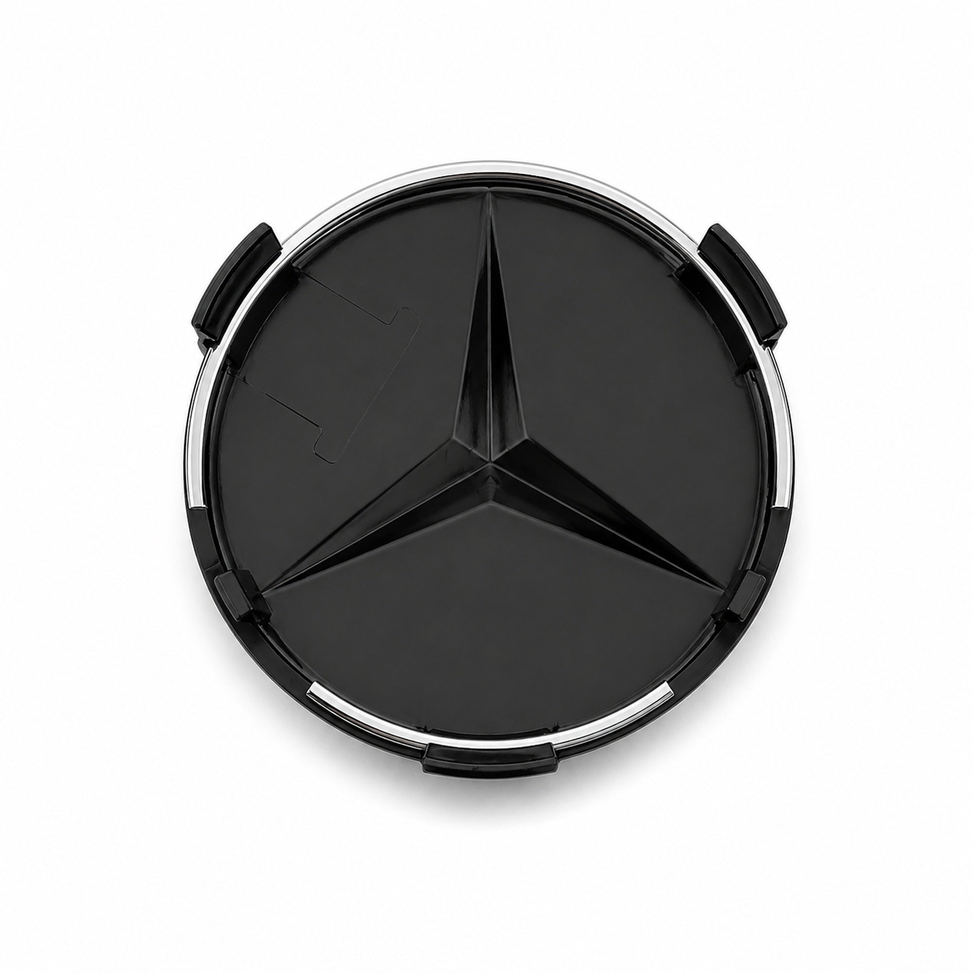 Set 4 Capace Roți Mercedes-Benz 75 mm Negru Lucios, ABS