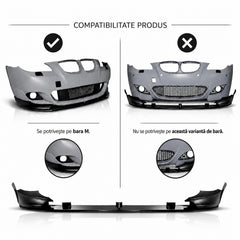 Prelungire bară față BMW Seria 5 E60 / E61 2004–2010 bară M Sport DRT WORKS MP Style