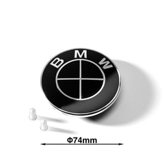 Set embleme BMW fata + spate 82mm 2 pini + 74mm 2 pini