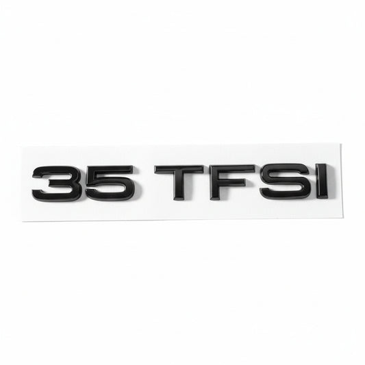 Emblemă Audi 35 TFSI pentru portbagaj / haion, Negru Lucios