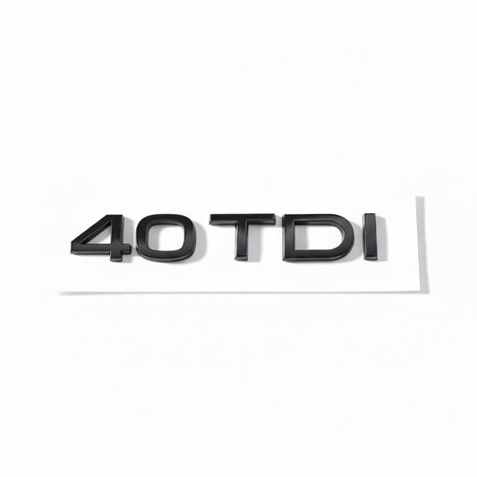 Emblemă Audi 40 TDI pentru portbagaj / haion, Negru Lucios