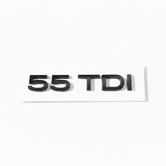 Emblemă Audi 55 TDI pentru portbagaj / haion, Negru Lucios