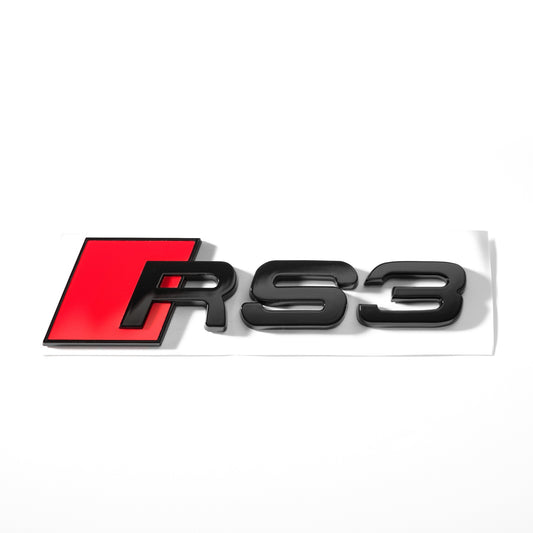 Emblemă Audi RS3 pentru portbagaj / haion, Negru Lucios