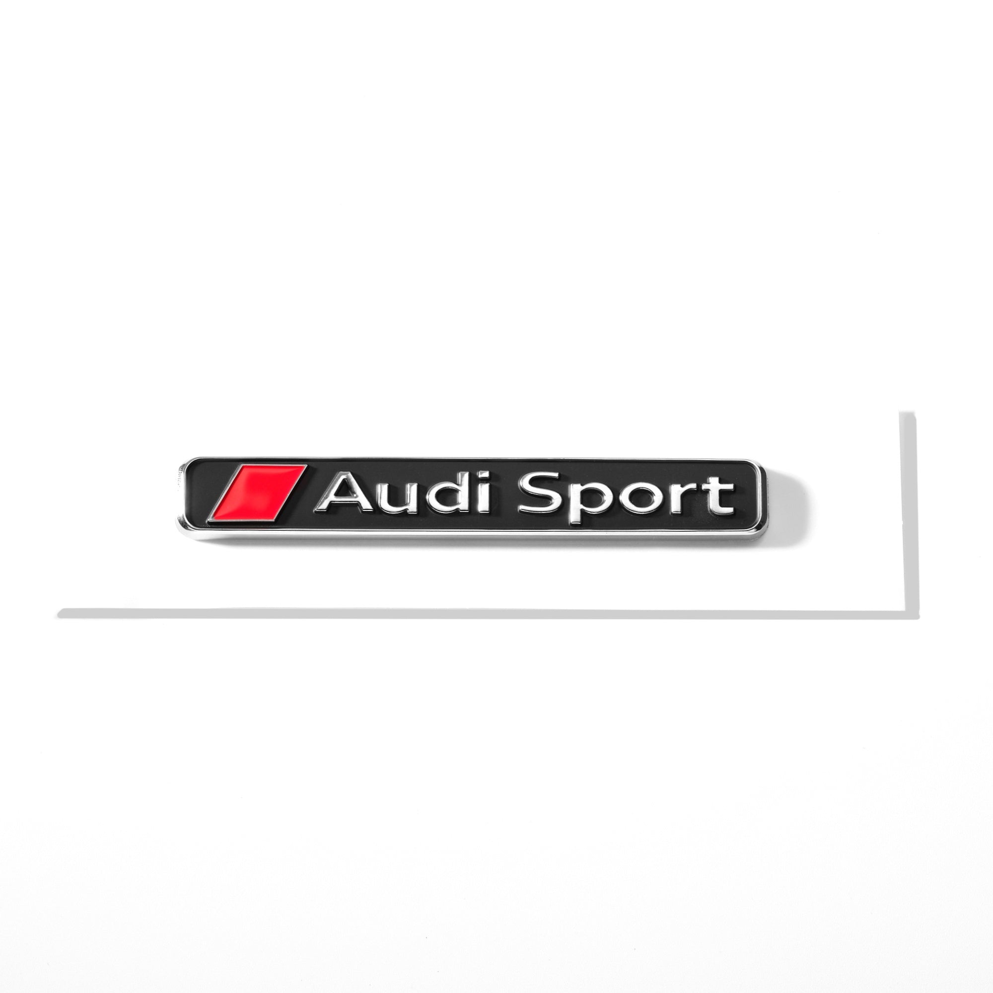 Emblemă Audi Sport pentru portbagaj / haion, Negru cu scris Crom