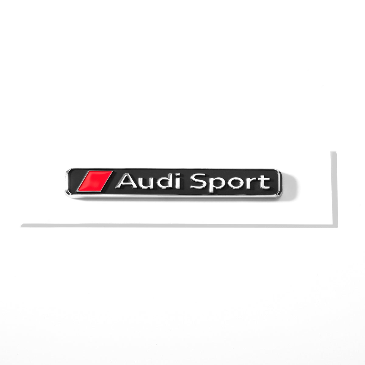 Emblemă Audi Sport pentru portbagaj / haion, Negru cu scris Crom