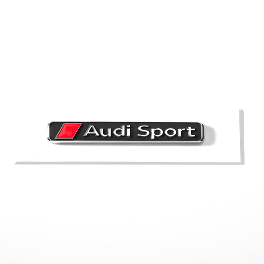 Emblemă Audi Sport pentru portbagaj / haion, Negru cu scris Crom