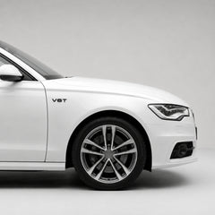 Set 2 embleme Audi V6T pentru aripi, Negru Lucios