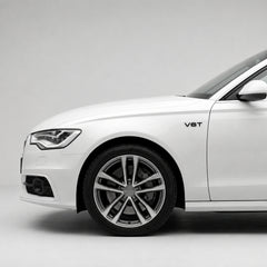 Set 2 embleme Audi V6T pentru aripi, Negru Lucios