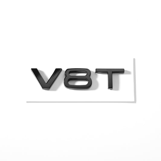 Emblemă Audi V8T pentru aripă, Negru Lucios